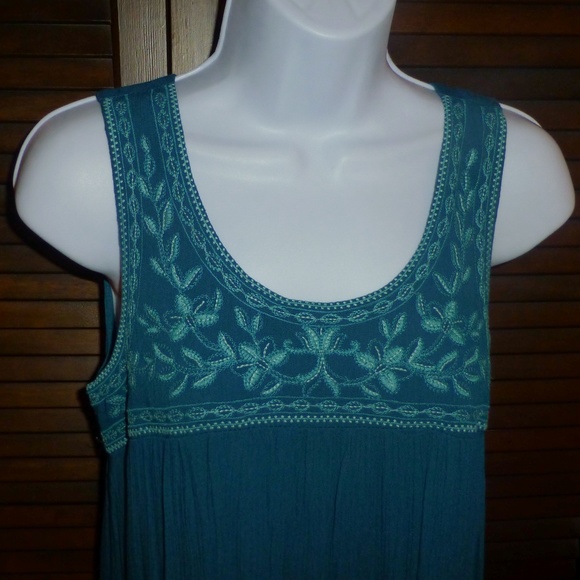 DEMOCRACY Teal Blue Tank Dress, Zip Back, XS, EUC - Picture 5 of 7